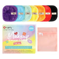 Orighty Makeup Remover Cloths 7-Day Set Premium & Reusable Makeup Remover Pads Erase Make-up With Just Water Make-up Set For Eyes Lips Foundation and more Ideal Choice For Women (Rainbow)