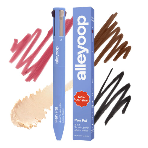 Alleyoop Pen Pal Touch-Up 4-in-1 Makeup Pen Make A Mauve (Light - Medium) - Travel Make Up Set with Eyeliner Brow Pencil Highlighter & Lip Liner - High-Pigment Formula Easy & Smooth Application